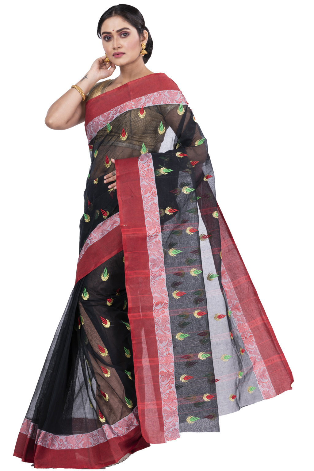 Black Pure Cotton Dip_Embro Tant Embroidery (662)